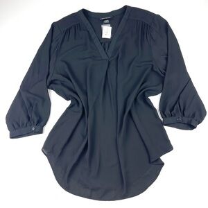 Women’s Ashley Stewart Black Long Sleeve Blouse Size 22/24 NWT